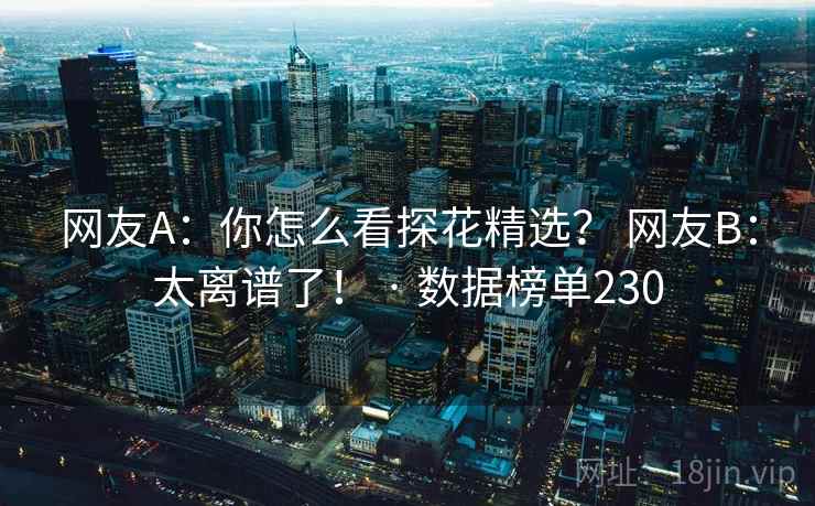 网友A：你怎么看探花精选？ 网友B：太离谱了！ · 数据榜单230