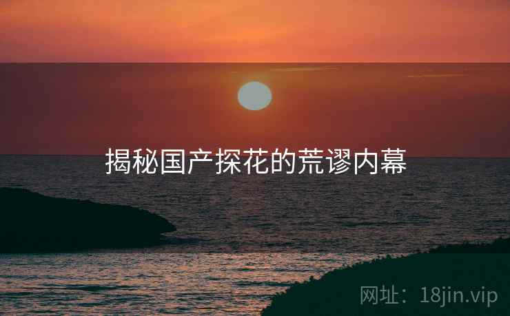揭秘国产探花的荒谬内幕